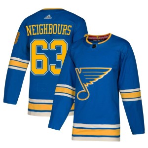 Jake Neighbours Men's Adidas St. Louis Blues Authentic Blue Alternate Jersey