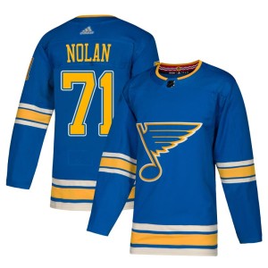 Jordan Nolan Men's Adidas St. Louis Blues Authentic Blue Alternate Jersey