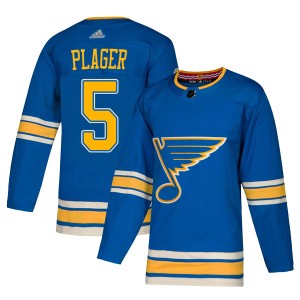 Bob Plager Men's Adidas St. Louis Blues Authentic Blue Alternate Jersey