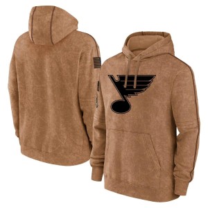 Youth St. Louis Blues Brown 2023 Salute to Service Club Pullover Hoodie