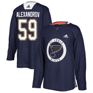 Nikita Alexandrov Youth Adidas St. Louis Blues Authentic Blue Practice Jersey