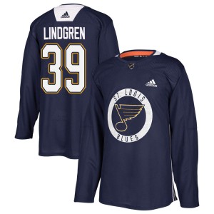Charlie Lindgren Youth Adidas St. Louis Blues Authentic Blue Practice Jersey