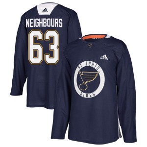 Jake Neighbours Youth Adidas St. Louis Blues Authentic Blue Practice Jersey