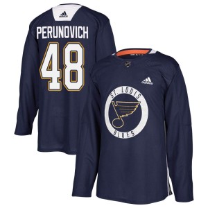 Scott Perunovich Youth Adidas St. Louis Blues Authentic Blue Practice Jersey