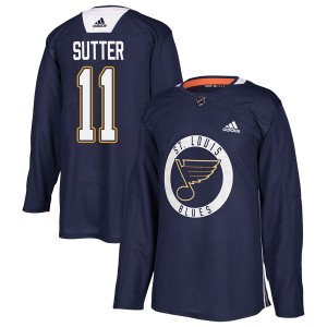 Brian Sutter Youth Adidas St. Louis Blues Authentic Blue Practice Jersey
