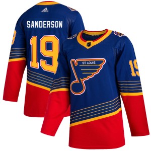 Derek Sanderson Youth Adidas St. Louis Blues Authentic Blue 2019/20 Jersey