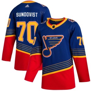 Oskar Sundqvist Youth Adidas St. Louis Blues Authentic Blue 2019/20 Jersey