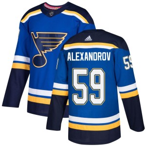Nikita Alexandrov Men's Adidas St. Louis Blues Authentic Blue Home Jersey