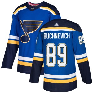 Pavel Buchnevich Men's Adidas St. Louis Blues Authentic Blue Home Jersey