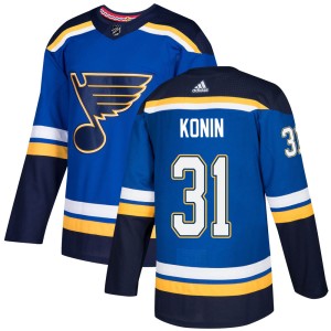 Kyle Konin Men's Adidas St. Louis Blues Authentic Blue Home Jersey