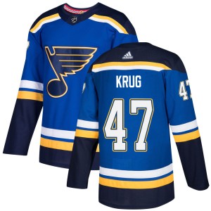 Torey Krug Men's Adidas St. Louis Blues Authentic Blue Home Jersey