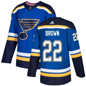 Logan Brown Youth Adidas St. Louis Blues Authentic Blue Home Jersey
