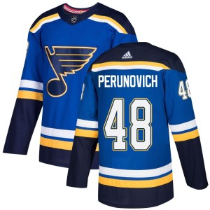 Scott Perunovich Youth Adidas St. Louis Blues Authentic Blue Home Jersey