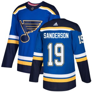 Derek Sanderson Youth Adidas St. Louis Blues Authentic Blue Home Jersey