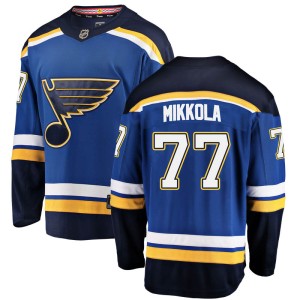 Niko Mikkola Men's Fanatics Branded St. Louis Blues Breakaway Blue Home Jersey