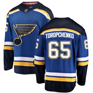 Alexei Toropchenko Men's Fanatics Branded St. Louis Blues Breakaway Blue Home Jersey