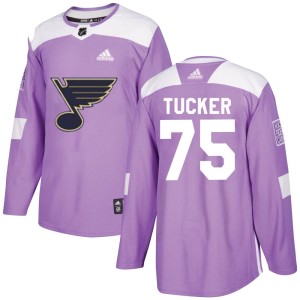 Tyler Tucker Men's Adidas St. Louis Blues Authentic Purple Hockey Fights Cancer Jersey