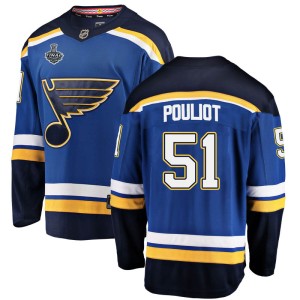 Derrick Pouliot Youth Fanatics Branded St. Louis Blues Breakaway Blue Home 2019 Stanley Cup Final Bound Jersey