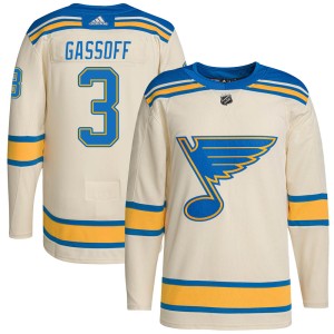 Bob Gassoff Youth Adidas St. Louis Blues Authentic Cream 2022 Winter Classic Player Jersey