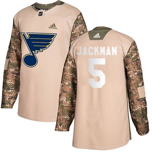 Barret Jackman Youth Adidas St. Louis Blues Authentic Camo Veterans Day Practice Jersey