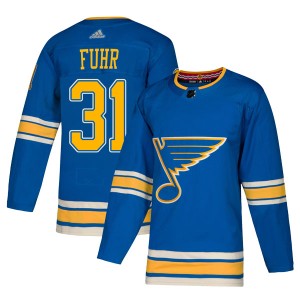 Grant Fuhr Youth Adidas St. Louis Blues Authentic Blue Alternate Jersey