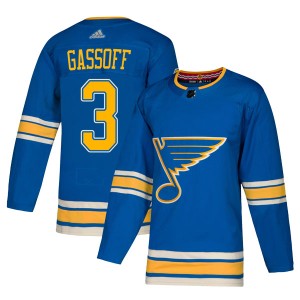 Bob Gassoff Youth Adidas St. Louis Blues Authentic Blue Alternate Jersey