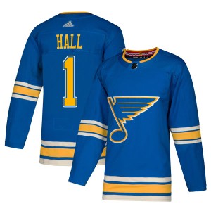Glenn Hall Youth Adidas St. Louis Blues Authentic Blue Alternate Jersey