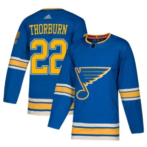 Chris Thorburn Youth Adidas St. Louis Blues Authentic Blue Alternate Jersey