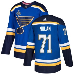 Jordan Nolan Men's Adidas St. Louis Blues Authentic Blue Home 2019 Stanley Cup Final Bound Jersey