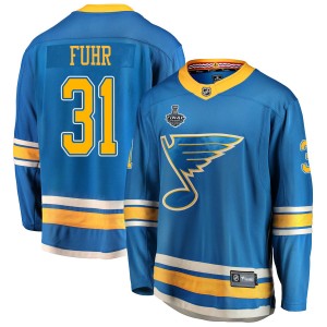 Grant Fuhr Men's Fanatics Branded St. Louis Blues Breakaway Blue Alternate 2019 Stanley Cup Final Bound Jersey