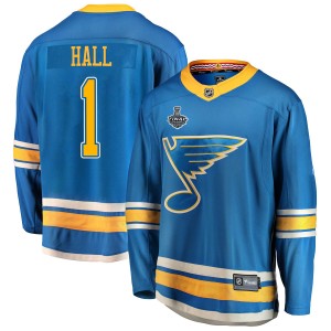 Glenn Hall Men's Fanatics Branded St. Louis Blues Breakaway Blue Alternate 2019 Stanley Cup Final Bound Jersey