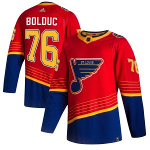 Zack Bolduc Youth Adidas St. Louis Blues Authentic Red 2020/21 Reverse Retro Jersey