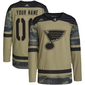 Custom Youth Adidas St. Louis Blues Authentic Camo Custom Military Appreciation Practice Jersey
