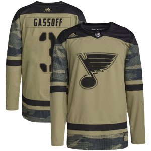 Bob Gassoff Youth Adidas St. Louis Blues Authentic Camo Military Appreciation Practice Jersey