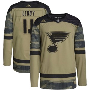 Nick Leddy Youth Adidas St. Louis Blues Authentic Camo Military Appreciation Practice Jersey