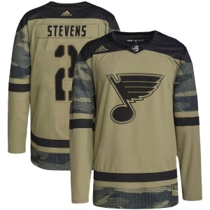Scott Stevens Youth Adidas St. Louis Blues Authentic Camo Military Appreciation Practice Jersey