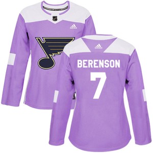 Red Berenson Women's Adidas St. Louis Blues Authentic Purple Hockey Fights Cancer Jersey