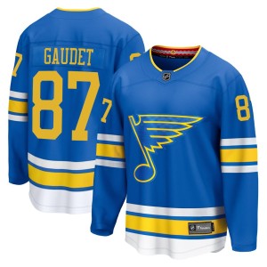 Marc-Andre Gaudet Men's Fanatics St. Louis Blues Breakaway Blue Home 2025 Jersey