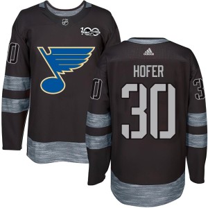 Joel Hofer Men's St. Louis Blues Authentic Black 1917-2017 100th Anniversary Jersey
