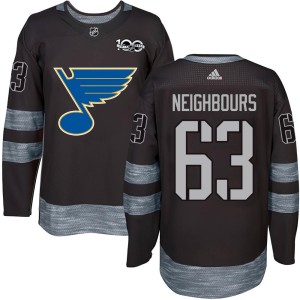 Jake Neighbours Men's St. Louis Blues Authentic Black 1917-2017 100th Anniversary Jersey