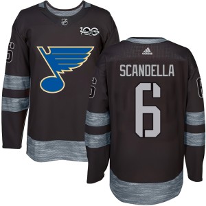 Marco Scandella Men's St. Louis Blues Authentic Black 1917-2017 100th Anniversary Jersey