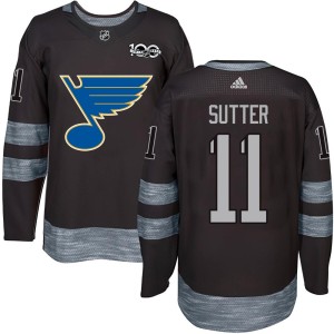 Brian Sutter Men's St. Louis Blues Authentic Black 1917-2017 100th Anniversary Jersey