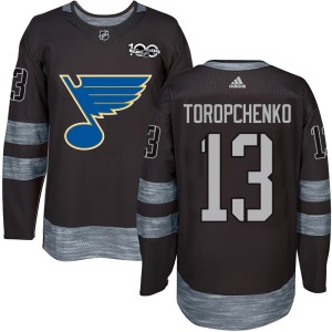 Alexey Toropchenko Men's St. Louis Blues Authentic Black 1917-2017 100th Anniversary Jersey