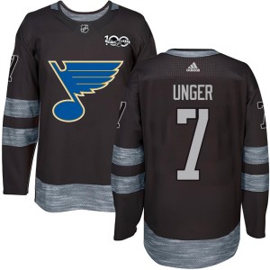 Garry Unger Men's St. Louis Blues Authentic Black 1917-2017 100th Anniversary Jersey