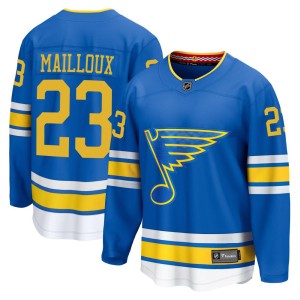 Logan Mailloux Youth Fanatics St. Louis Blues Breakaway Blue Home 2025 Jersey