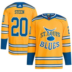 Alexander Steen Men's Adidas St. Louis Blues Authentic Yellow Reverse Retro 2.0 Jersey