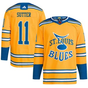 Brian Sutter Men's Adidas St. Louis Blues Authentic Yellow Reverse Retro 2.0 Jersey