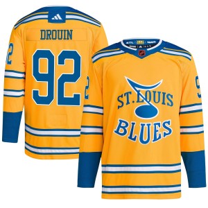 Jonathan Drouin Youth Adidas St. Louis Blues Authentic Yellow Reverse Retro 2.0 Jersey