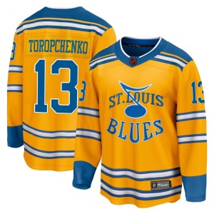 Alexey Toropchenko Men's Fanatics Branded St. Louis Blues Breakaway Yellow Special Edition 2.0 Jersey