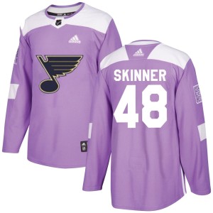 Hunter Skinner Youth Adidas St. Louis Blues Authentic Purple Hockey Fights Cancer Jersey